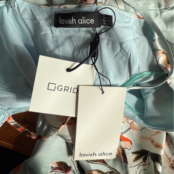 Lavish Alice One Shoulder Cut Out Asymmetric Midi Dress In Floral Print sz 4 - Picture 9 of 16